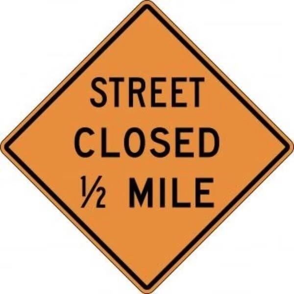 Accuform RIGID CONSTRUCT ION SIGN STREET CLOSED FRK395HP - main